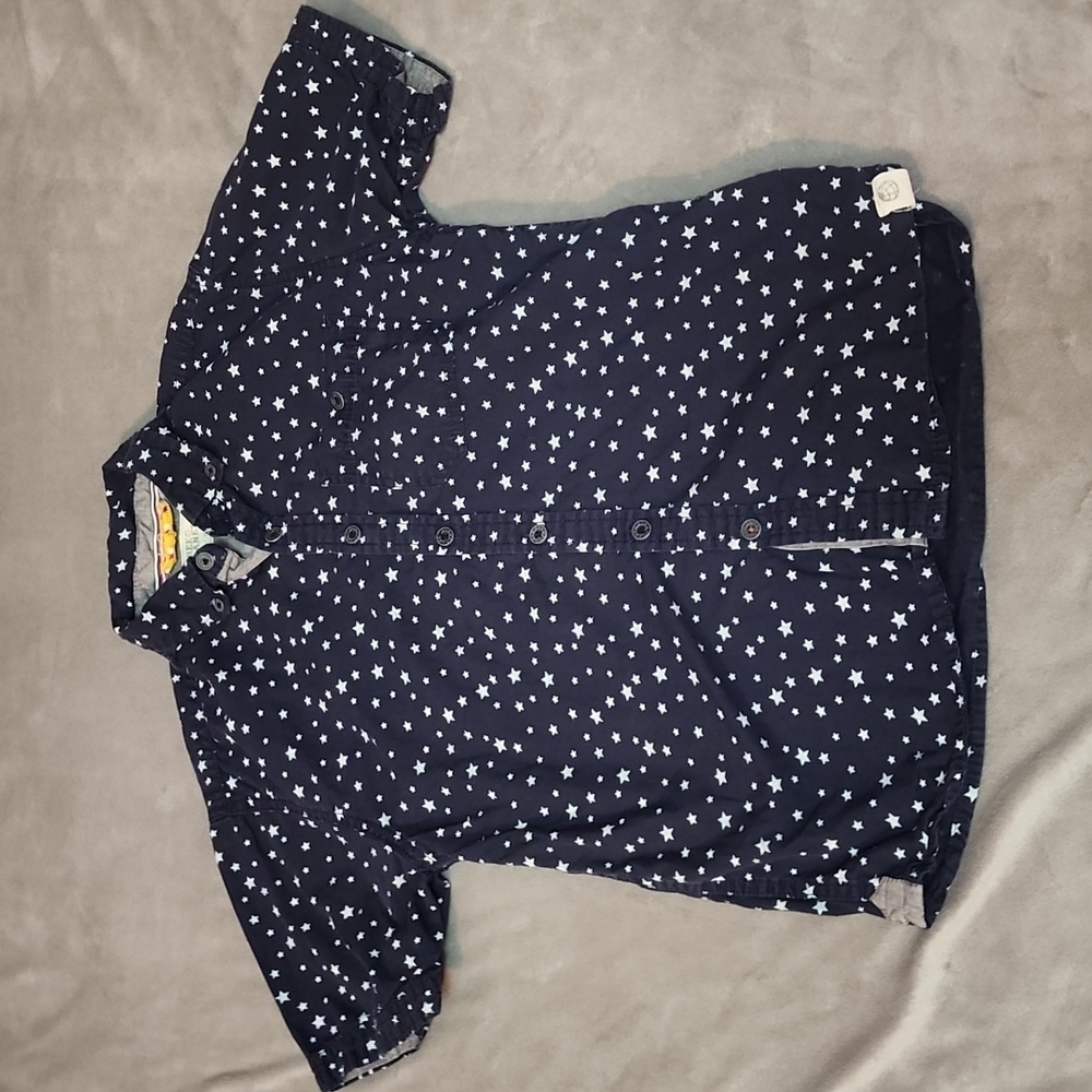 Free planet boys button-down‎ short sleeve shirt size small